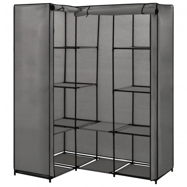 Corner Wardrobe Grey 130x87x169 Cm Image 3