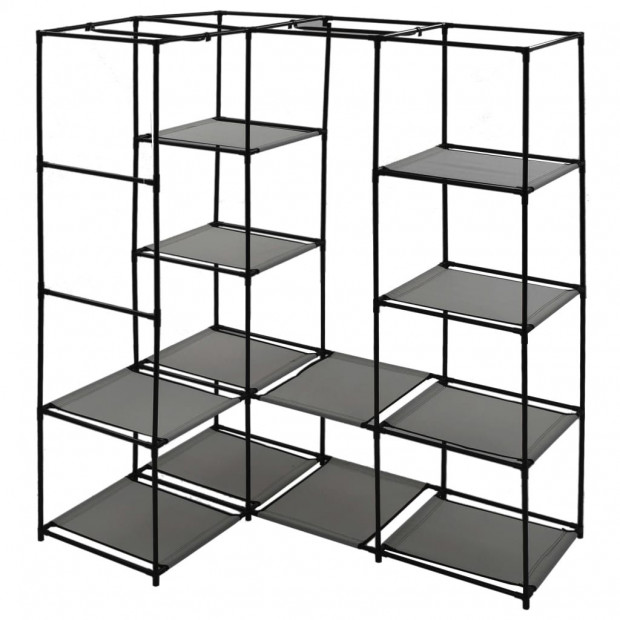 Corner Wardrobe Grey 130x87x169 Cm Image 5