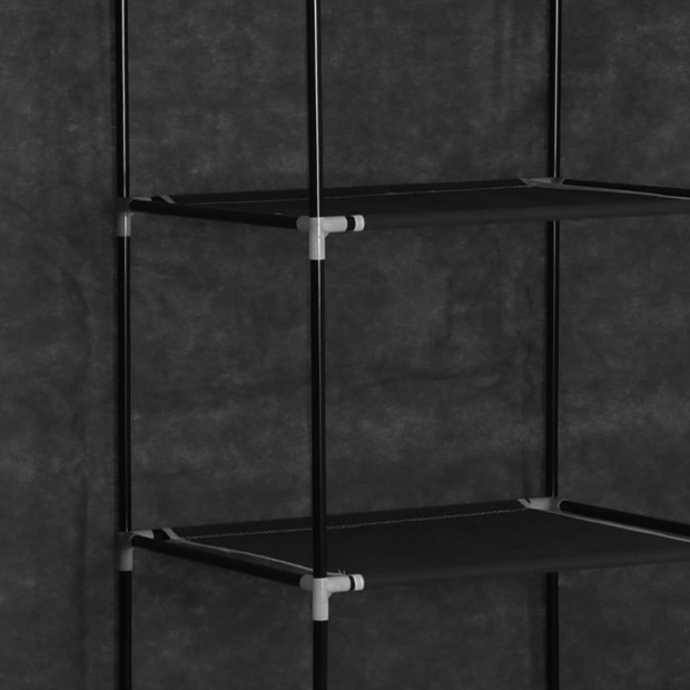 Wardrobe With Compartments And Rods Black 150x45x175 Cm Fabric Image 2