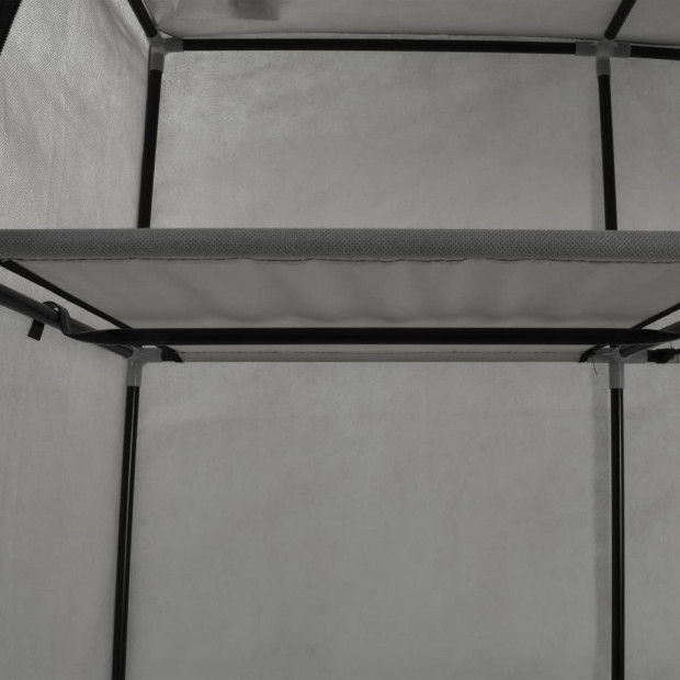 Wardrobe With Compartments And Rods Grey 150x45x175 Cm Fabric Image 2