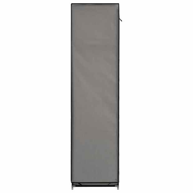 Wardrobe With Compartments And Rods Grey 150x45x175 Cm Fabric Image 8
