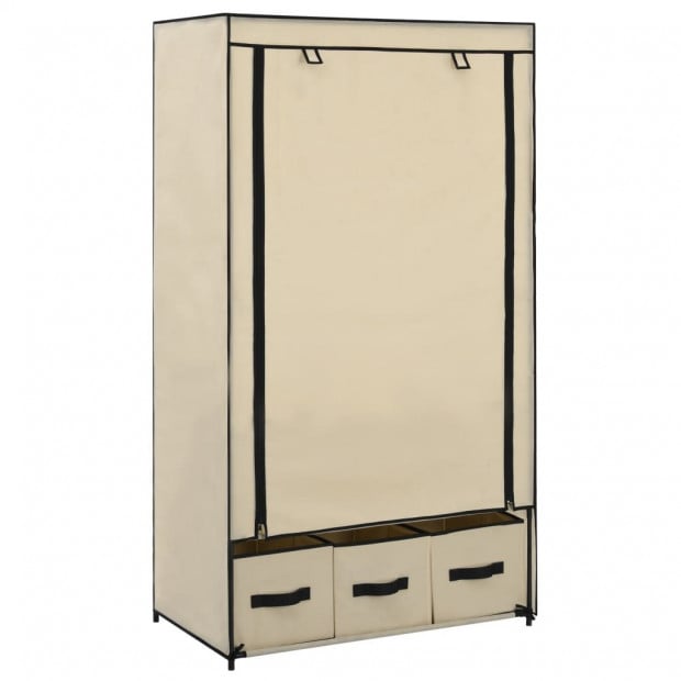 Wardrobe Cream 87x49x159 Cm Fabric