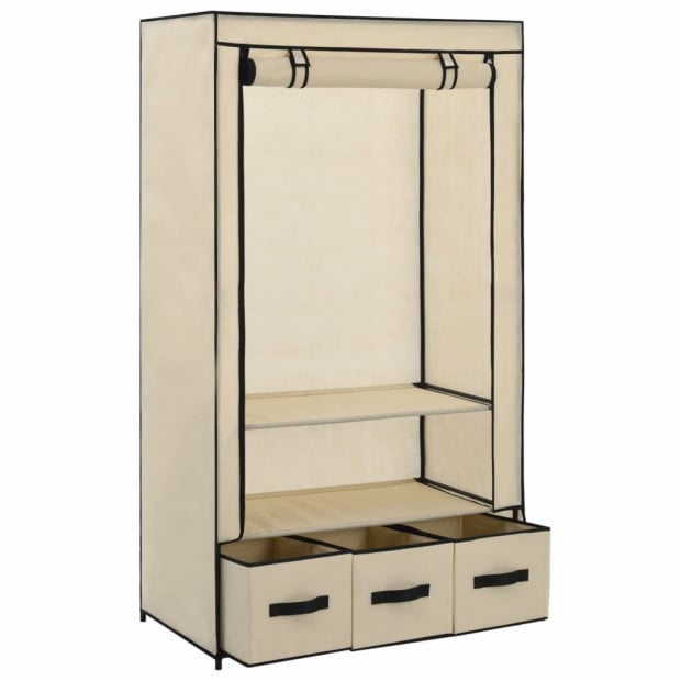 Wardrobe Cream 87x49x159 Cm Fabric Image 3