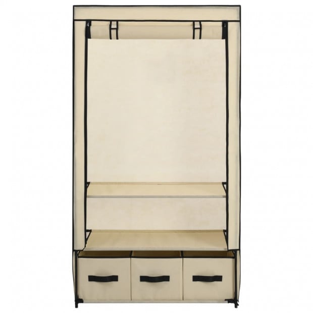 Wardrobe Cream 87x49x159 Cm Fabric Image 4
