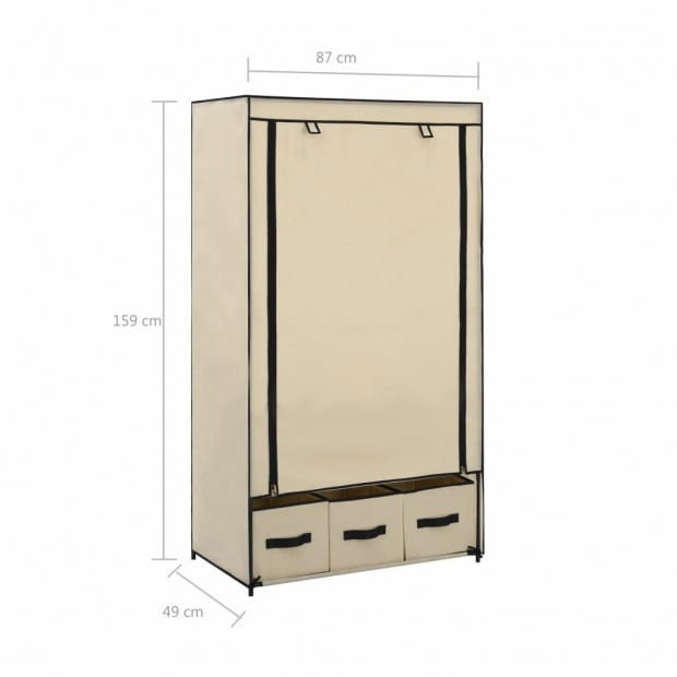 Wardrobe Cream 87x49x159 Cm Fabric Image 8