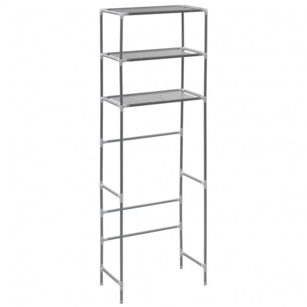 3-tier Storage Rack Over Toilet Silver 53x28x169 Cm Image 2