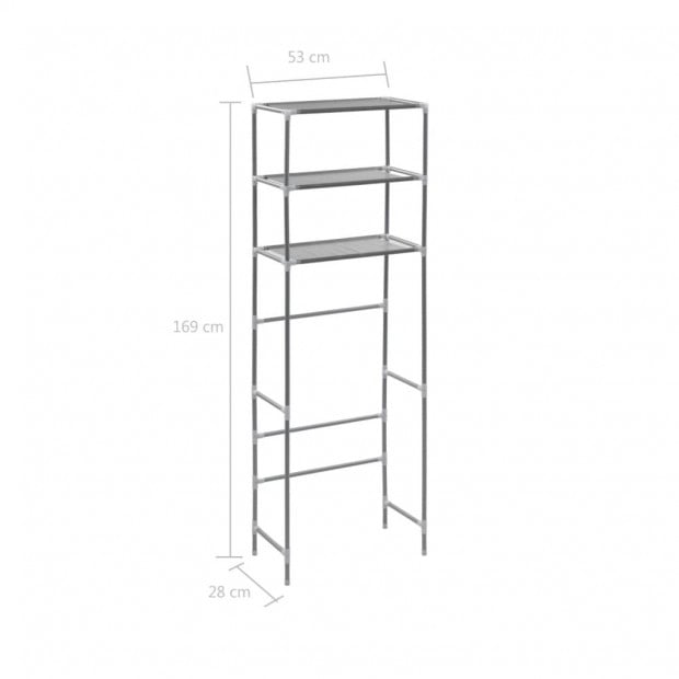 3-tier Storage Rack Over Toilet Silver 53x28x169 Cm Image 8