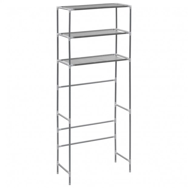 3-tier Storage Rack Over Laundry Machine Silver 69x28x169 Cm Image 2