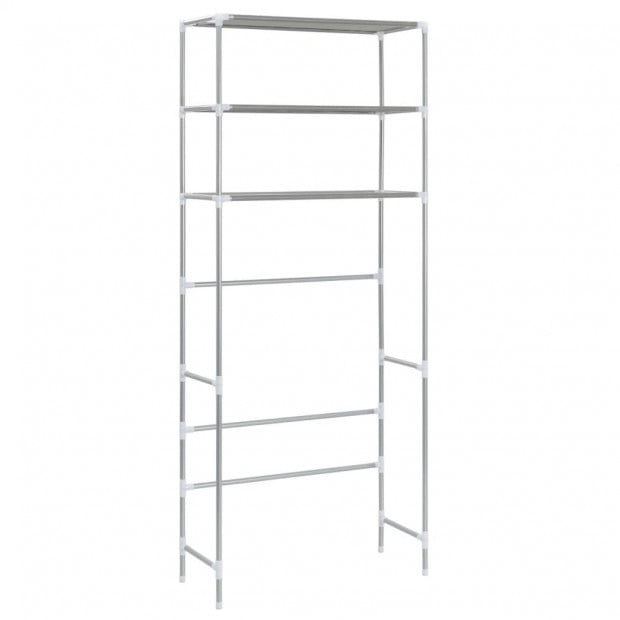 3-tier Storage Rack Over Laundry Machine Silver 69x28x169 Cm Image 4