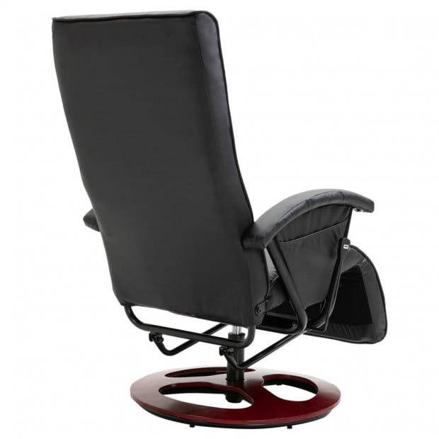 Swivel Tv Armchair Black Faux Leather Image 5