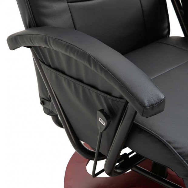 Swivel Tv Armchair Black Faux Leather Image 7