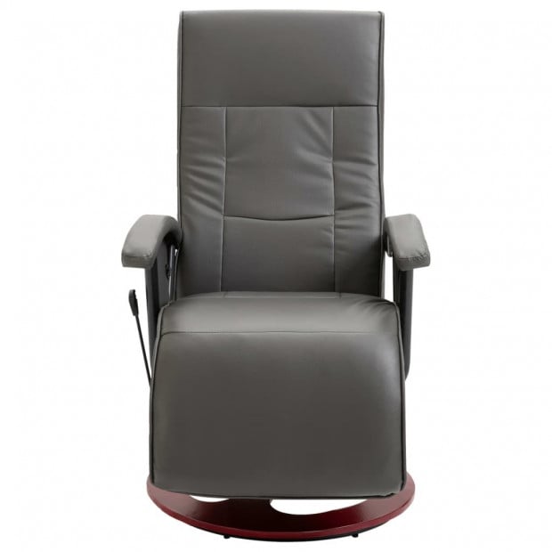 Swivel Tv Armchair Grey Faux Leather Image 3