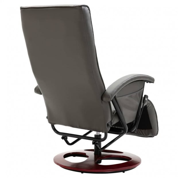Swivel Tv Armchair Grey Faux Leather Image 5
