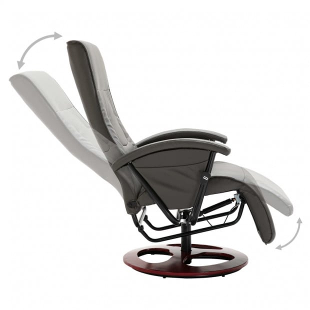 Swivel Tv Armchair Grey Faux Leather Image 6
