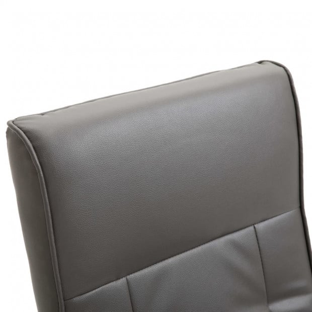 Swivel Tv Armchair Grey Faux Leather Image 8