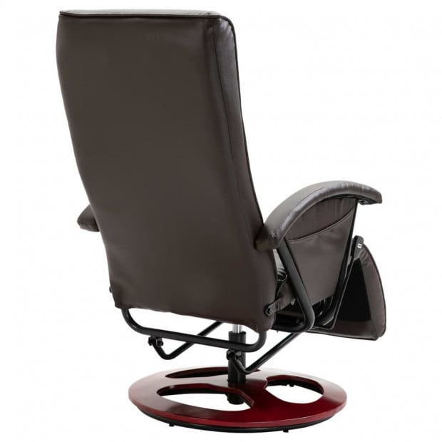 Swivel Tv Armchair Brown Faux Leather Image 5