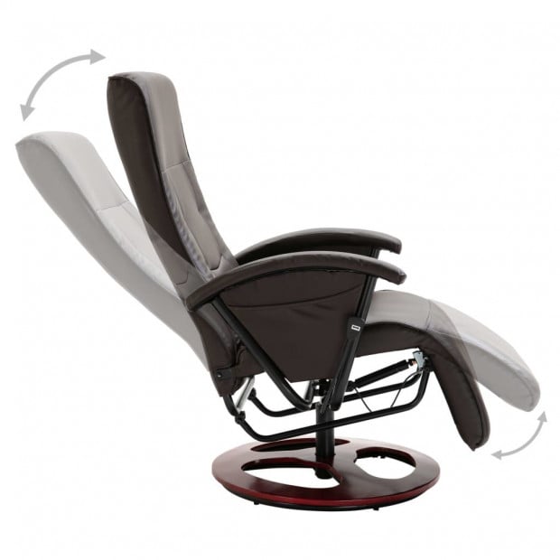 Swivel Tv Armchair Brown Faux Leather Image 6