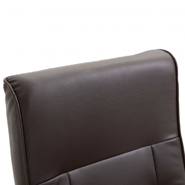 Swivel Tv Armchair Brown Faux Leather Image 8