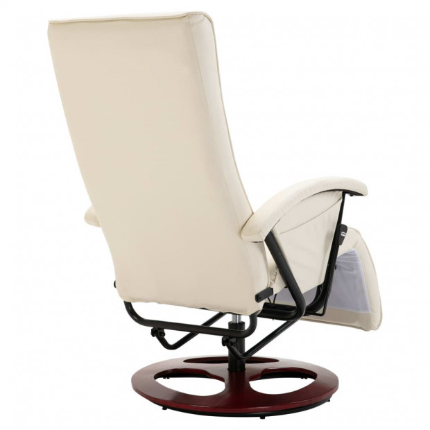 Swivel Tv Armchair Cream Faux Leather Image 5