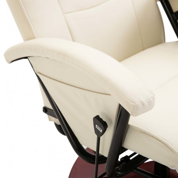 Swivel Tv Armchair Cream Faux Leather Image 7