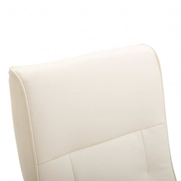 Swivel Tv Armchair Cream Faux Leather Image 8