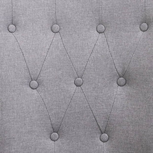 Dining Chair With Armrests Light Grey Fabric Image 3