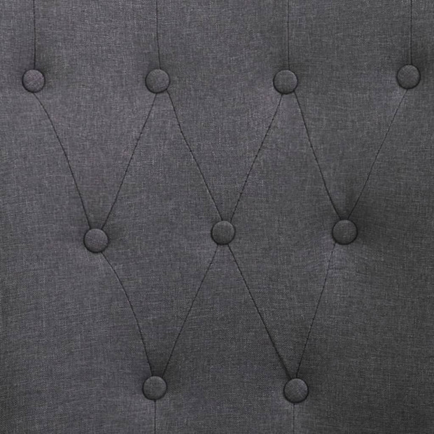 Dining Chair With Armrests Dark Grey Fabric Image 3