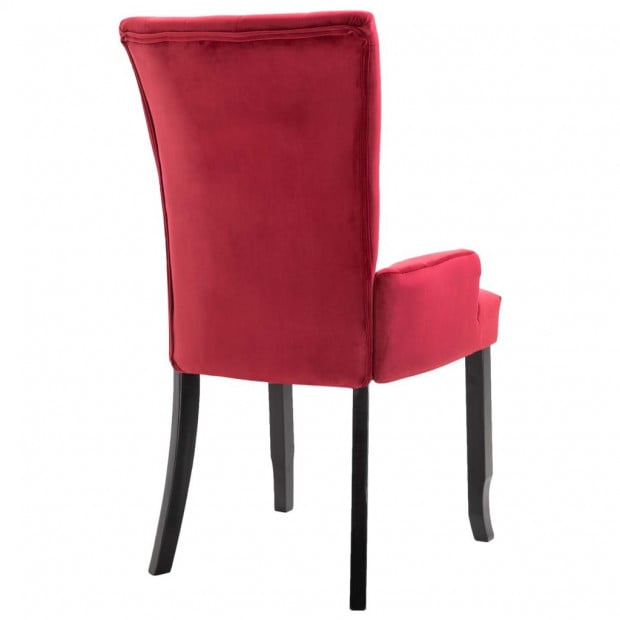 Dining Chair With Armrests Red Velvet Image 6