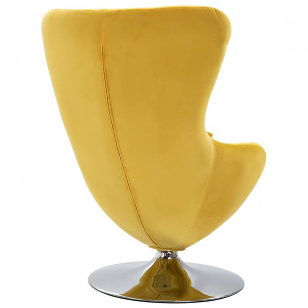 Swivel Egg Chair With Cushion Yellow Velvet Image 5