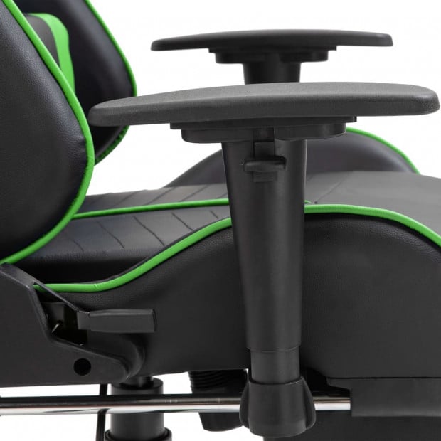 Gaming Chair With Footrest Green Faux Leather Image 9