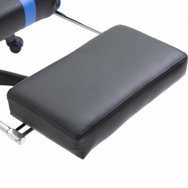 Gaming Chair With Footrest Blue Faux Leather Image 10