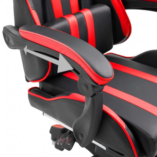 Gaming Chair With Footrest Red Faux Leather Image 8