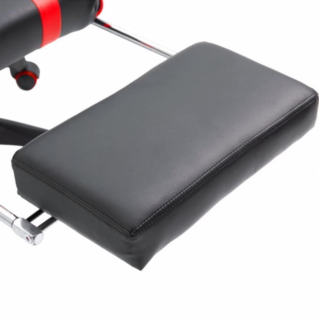 Gaming Chair With Footrest Red Faux Leather Image 10