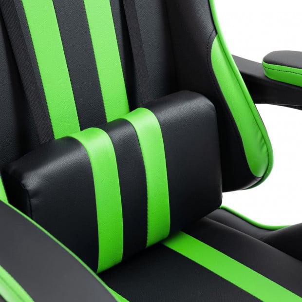 Gaming Chair With Footrest Green Faux Leather Image 7