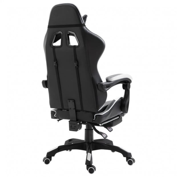 Gaming Chair Footrest White Faux Leather Image 5