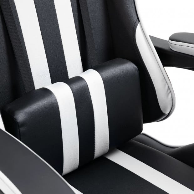 Gaming Chair Footrest White Faux Leather Image 7