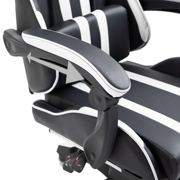 Gaming Chair Footrest White Faux Leather Image 8