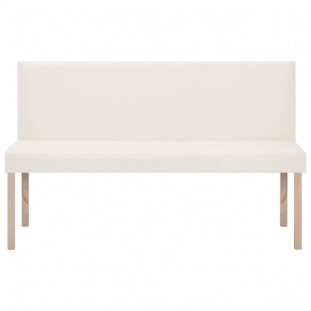 Bench 139.5 Cm Cream Faux Leather Image 4