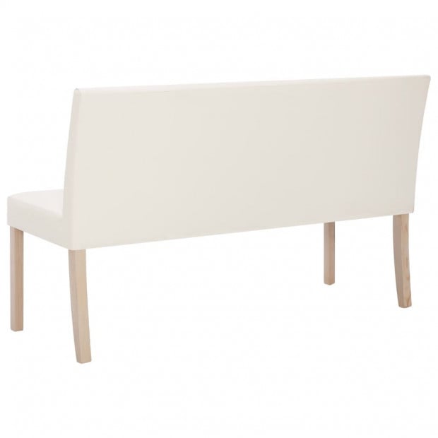 Bench 139.5 Cm Cream Faux Leather Image 5