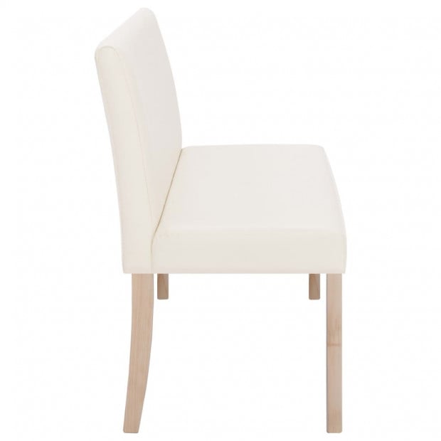 Bench 139.5 Cm Cream Faux Leather Image 6
