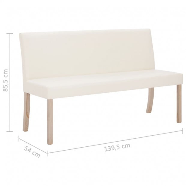 Bench 139.5 Cm Cream Faux Leather Image 8
