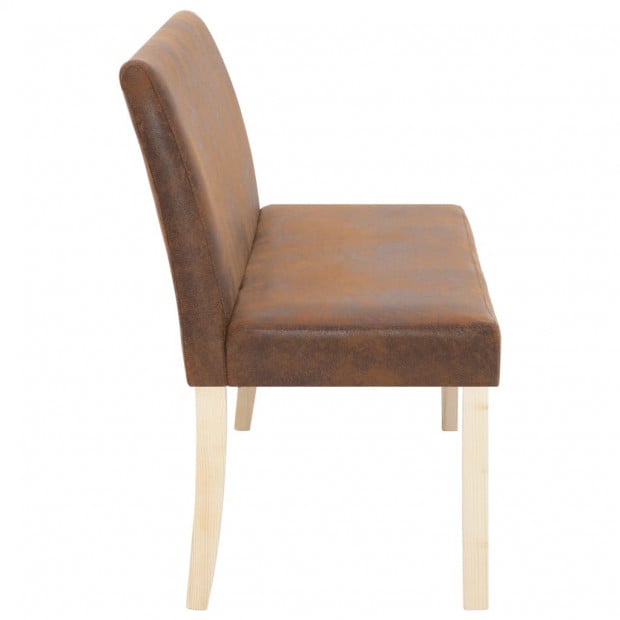 Bench 139.5 Cm Brown Faux Suede Leather Image 5