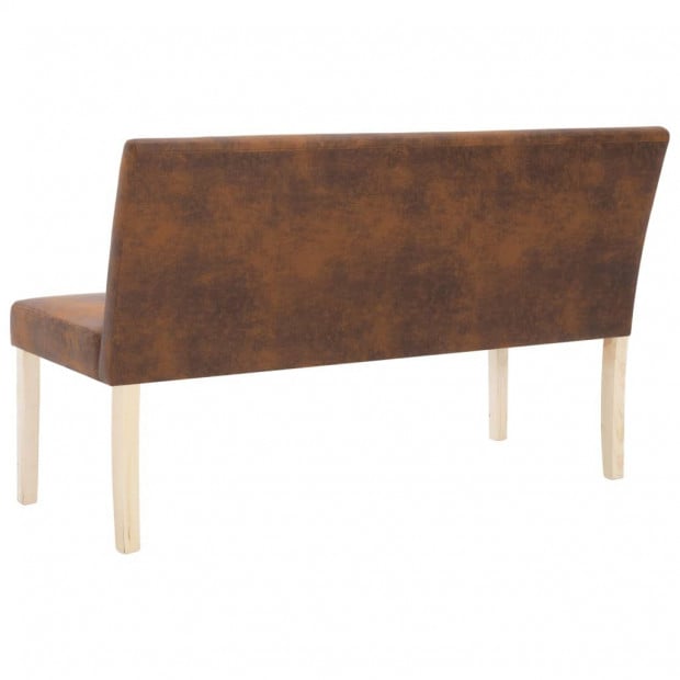 Bench 139.5 Cm Brown Faux Suede Leather Image 6