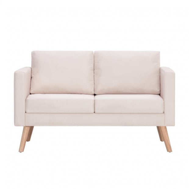 2-seater Sofa Fabric Cream Image 4