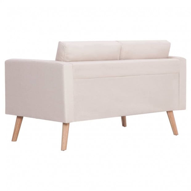 2-seater Sofa Fabric Cream Image 5