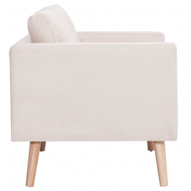 2-seater Sofa Fabric Cream Image 6