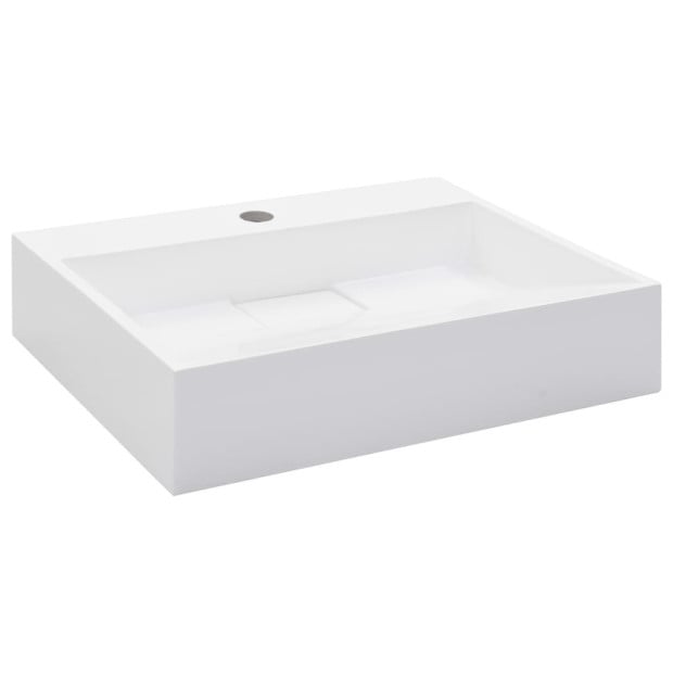 Wash Basin 50x38x13 Cm Mineral Cast/marble Cast White Image 2