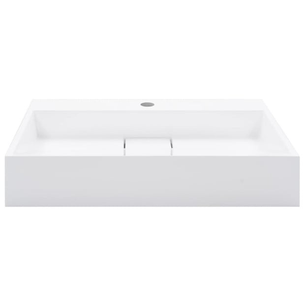Wash Basin 60x38x11 Cm Mineral Cast/marble Cast White Image 3
