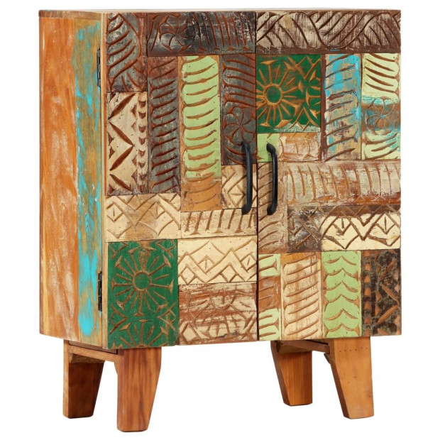 Hand Carved Sideboard 60x30x75 Cm Solid Reclaimed Wood