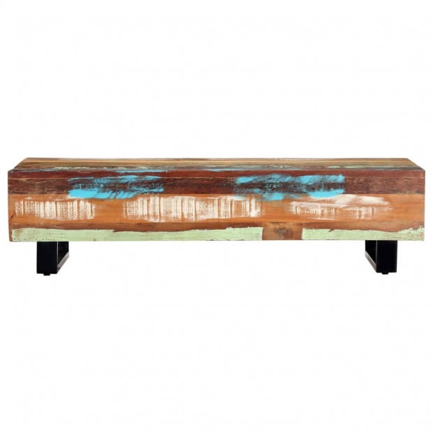 Coffee Table 120x50x30 Cm Solid Reclaimed Wood And Steel Image 3